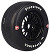 race tire with black sidewall